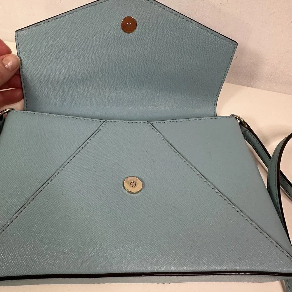 Kate Spade Large Monday Crossbody Bag Blue Leather Envelope